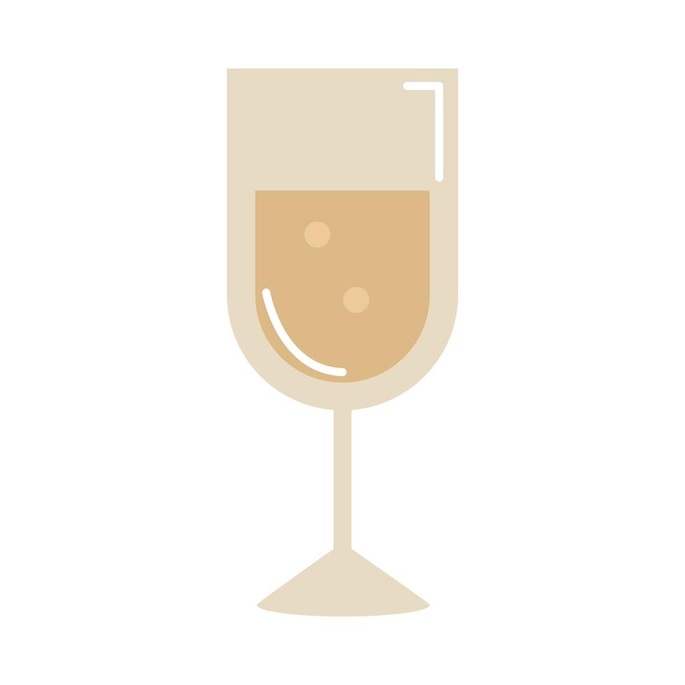 copa de champán bebida celebración icono plano de dibujos animados vector
