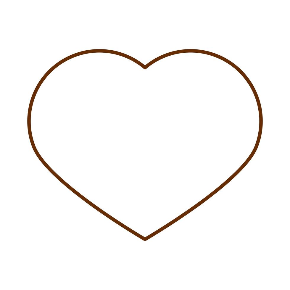red heart love romantic cartoon line icon vector