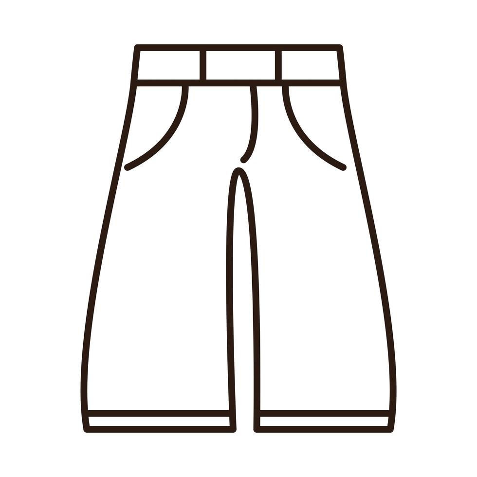 pants with strap of men clothes line icon vector