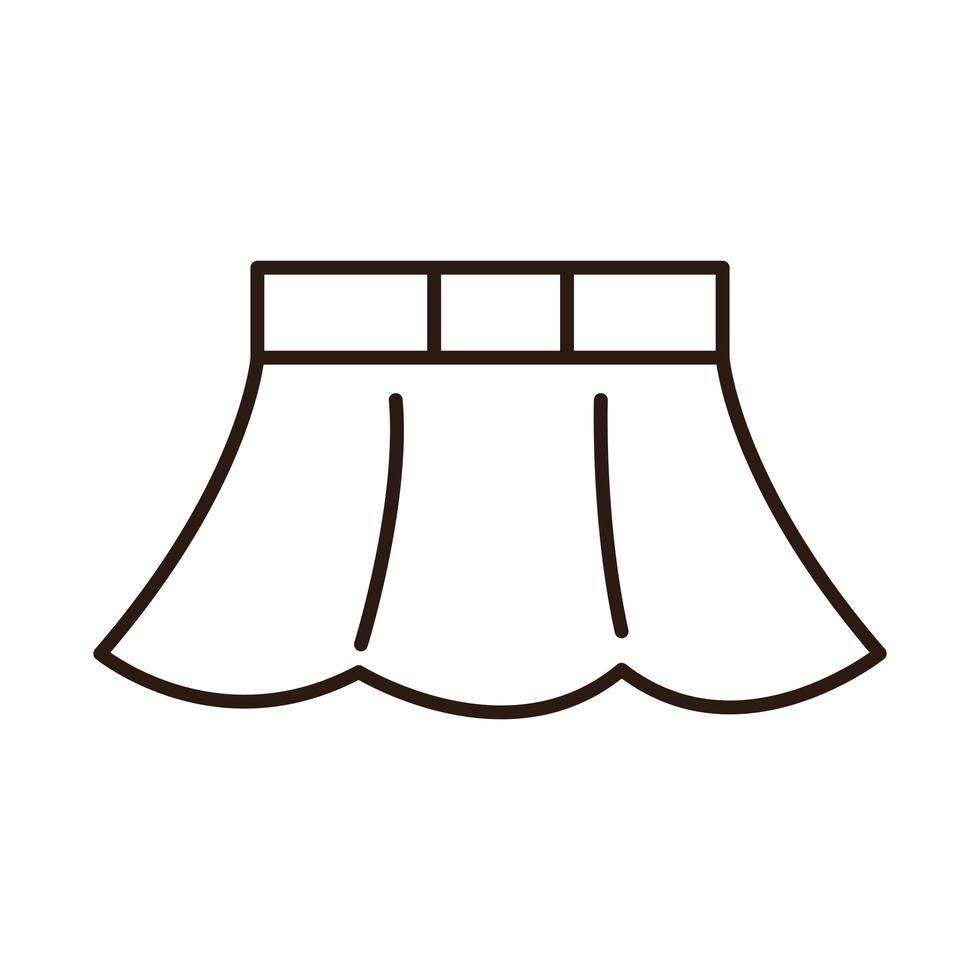 skirt female clothes line icon white background vector