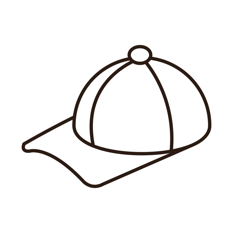 sport cap accessory fashion line icon vector