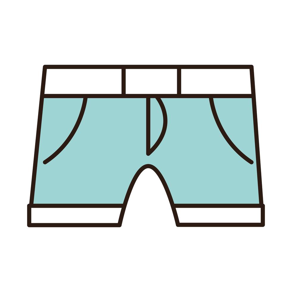 shorts with strap male clothes line and fill icon vector