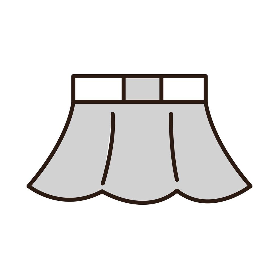 skirt female clothes line and fill icon white background vector