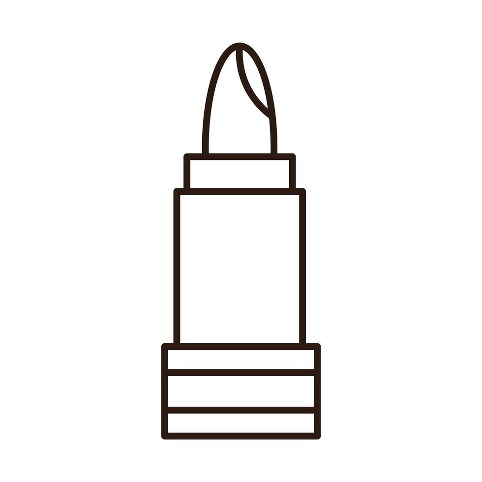 icono de línea de accesorios cosméticos de maquillaje de lápiz labial vector