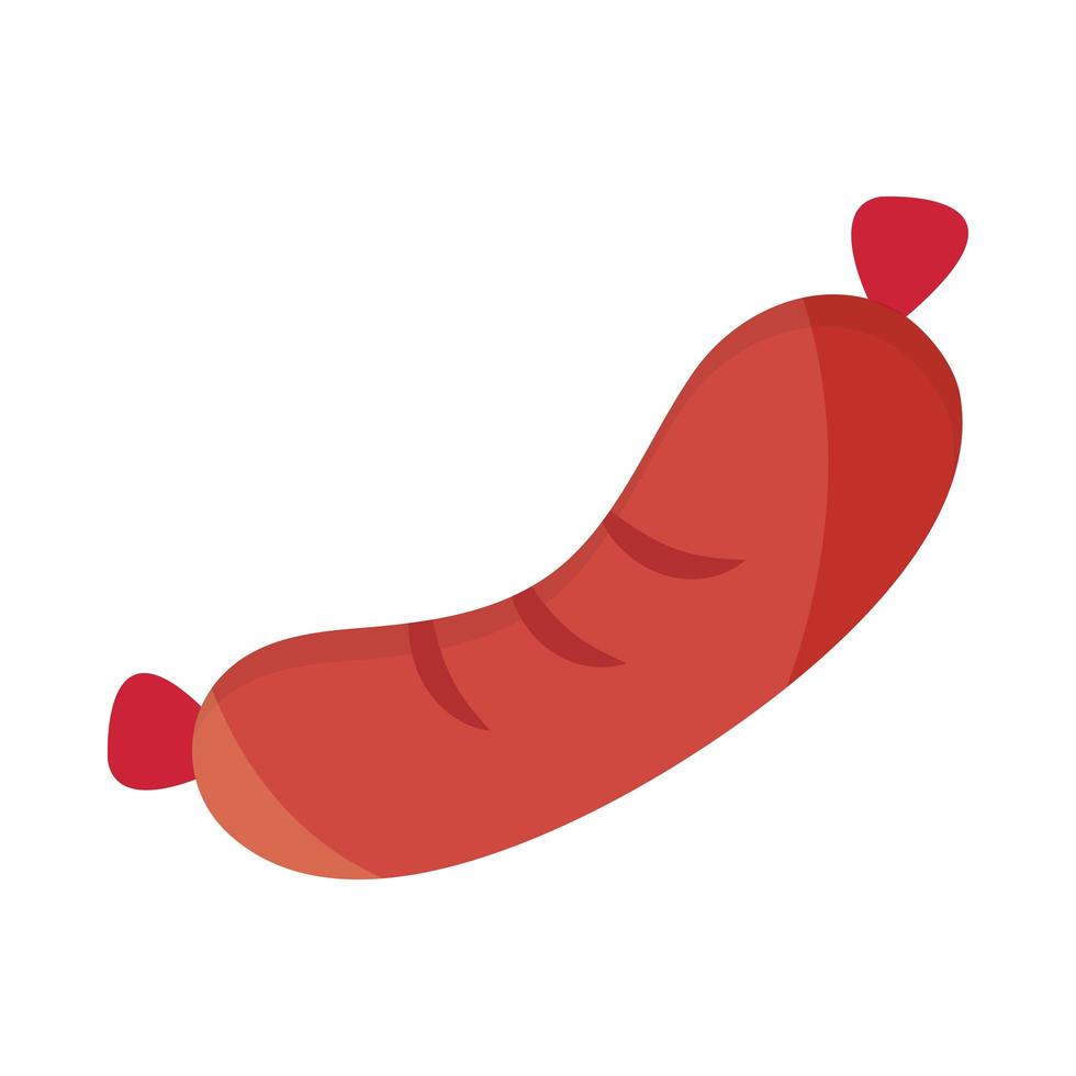 sausage fast food menu in cartoon flat icon vector