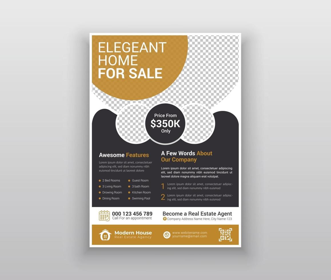 Real estate agency flayer template vector
