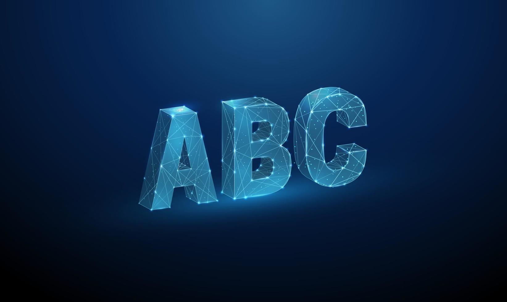 letras abstractas abc. diseño de estilo low poly. vector