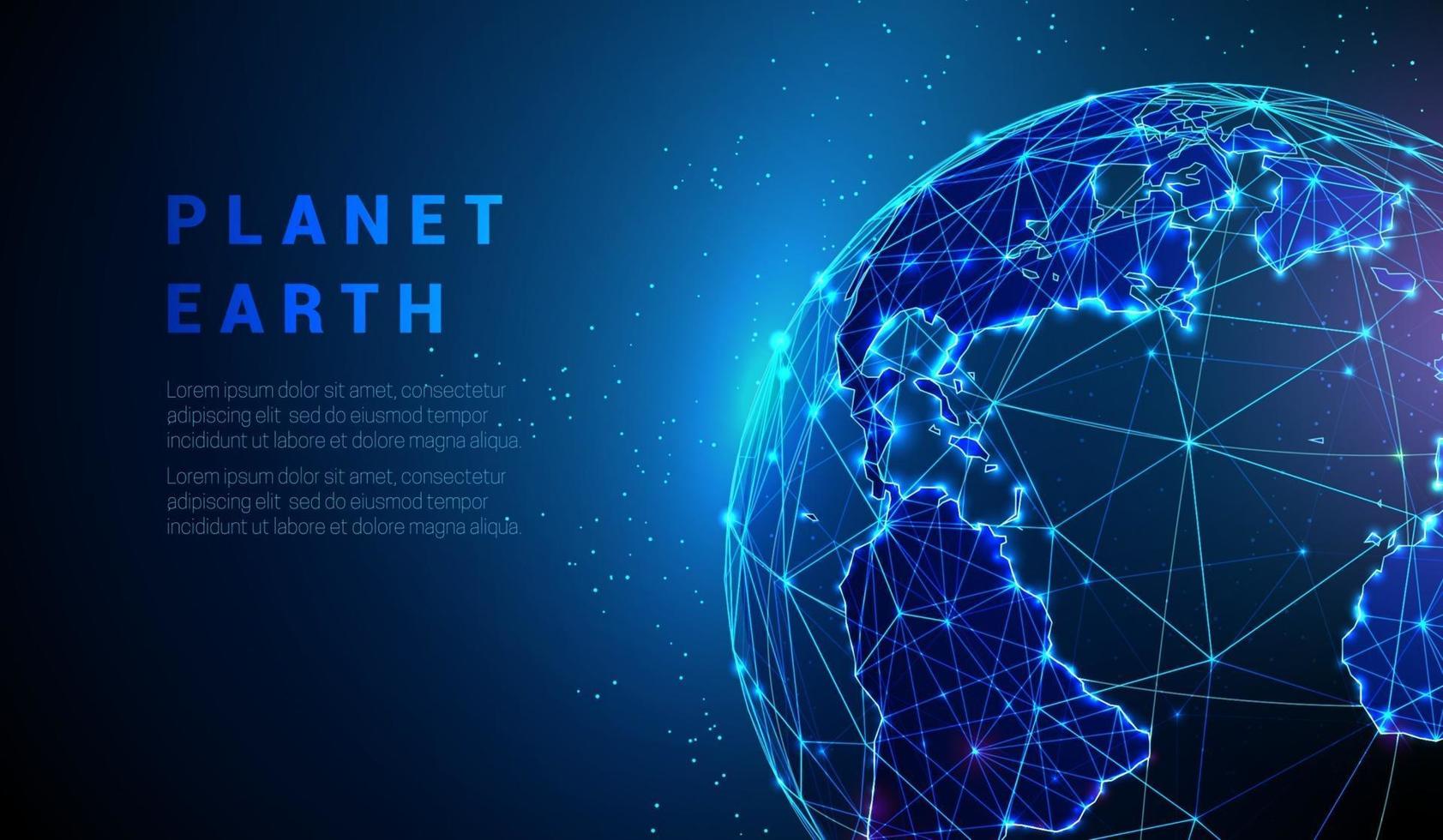 Abstract vector low poly earth globe concept.