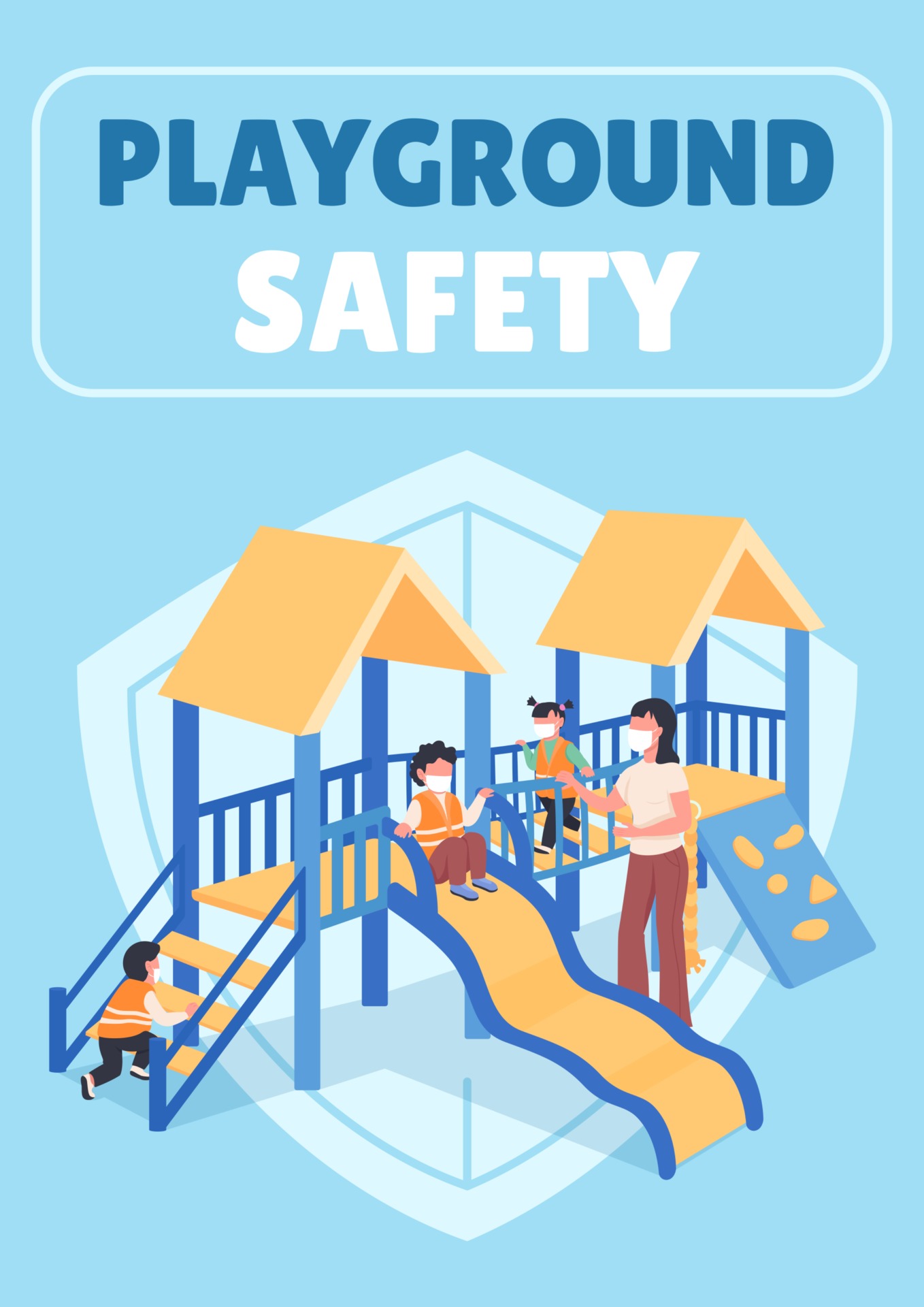 Playground safety poster flat vector template 2656277 Vector Art at