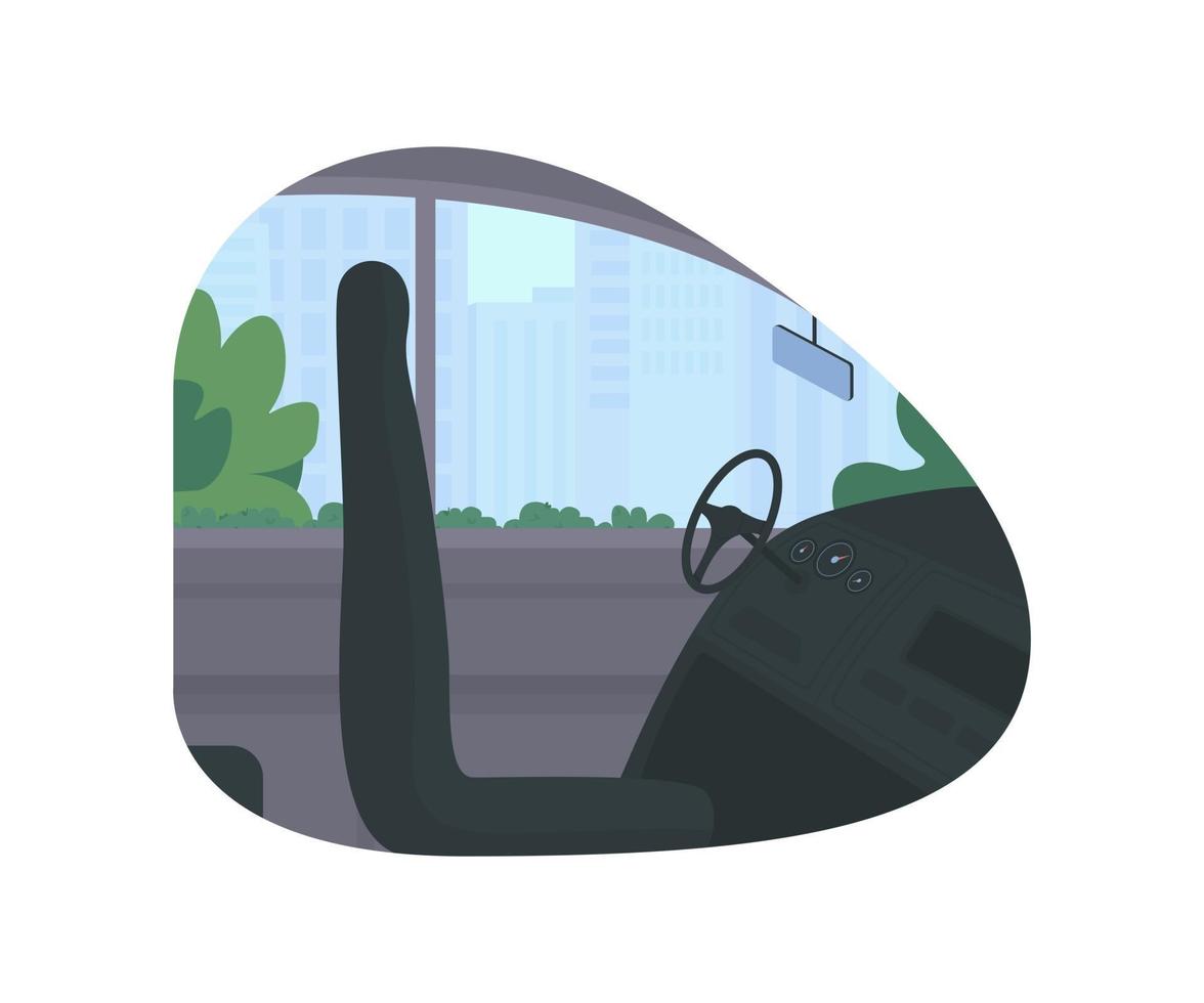 Drivers seat 2D vector web banner