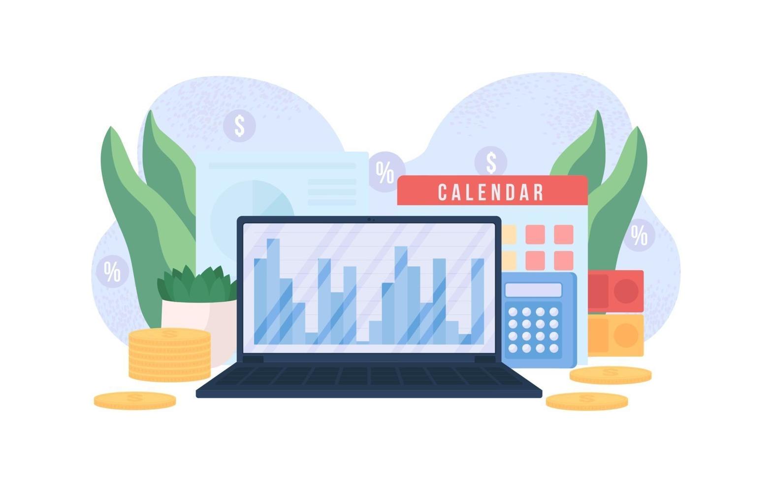 Accounting flat concept vector illustration