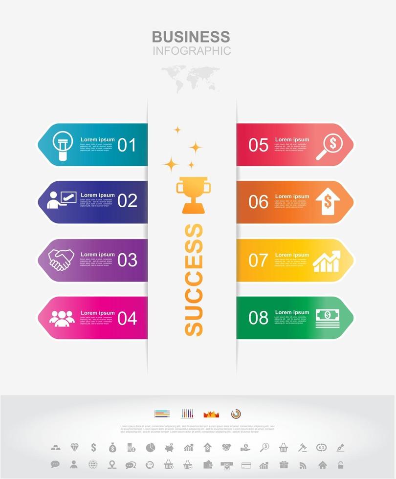 Infographic template. Timeline infographic Business success concept with graph. vector design. Elements of this image furnished by NASA no9