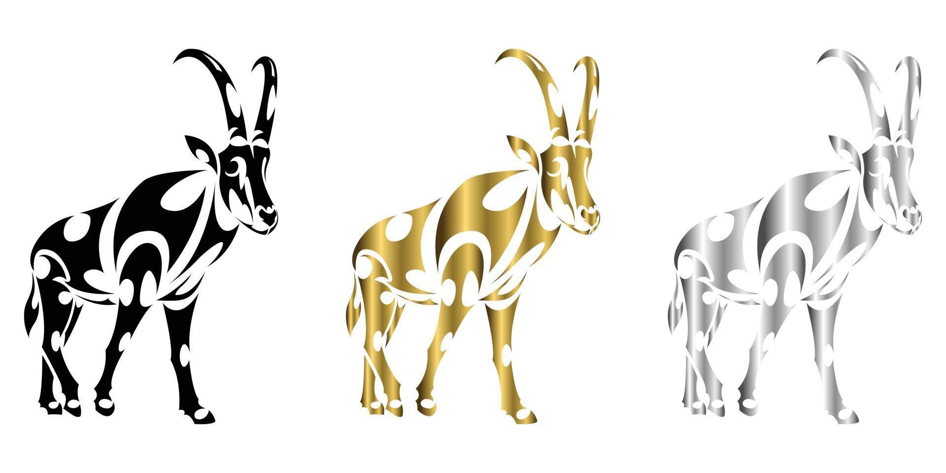 Sable antelope walking line art. vector