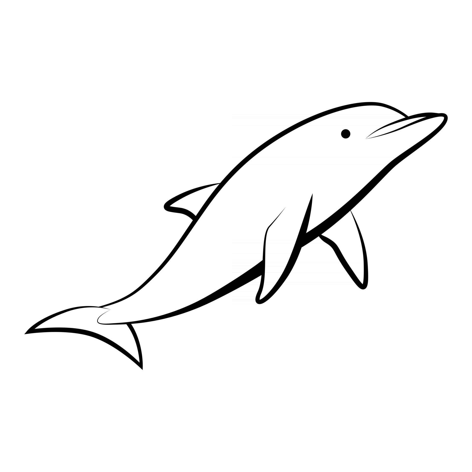 Line art vector illustration of a dolphin 2657118 Vector Art at Vecteezy