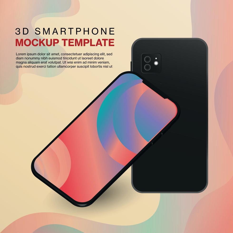 smartphone illustration with front and back side vector