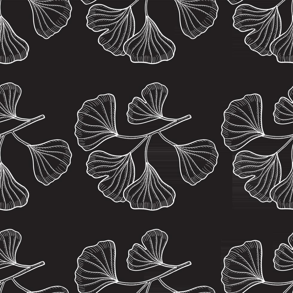 Ginkgo Biloba seamless pattern vector