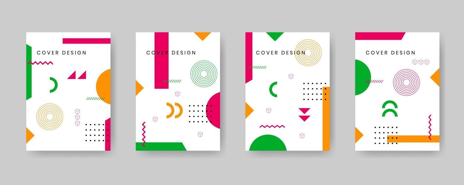 Minimal covers design. Modern background with abstract texture for use element poster, placard, catalog, banner, flyer, etc. Multicolor shapes with memphis style. Future geometric patterns. vector