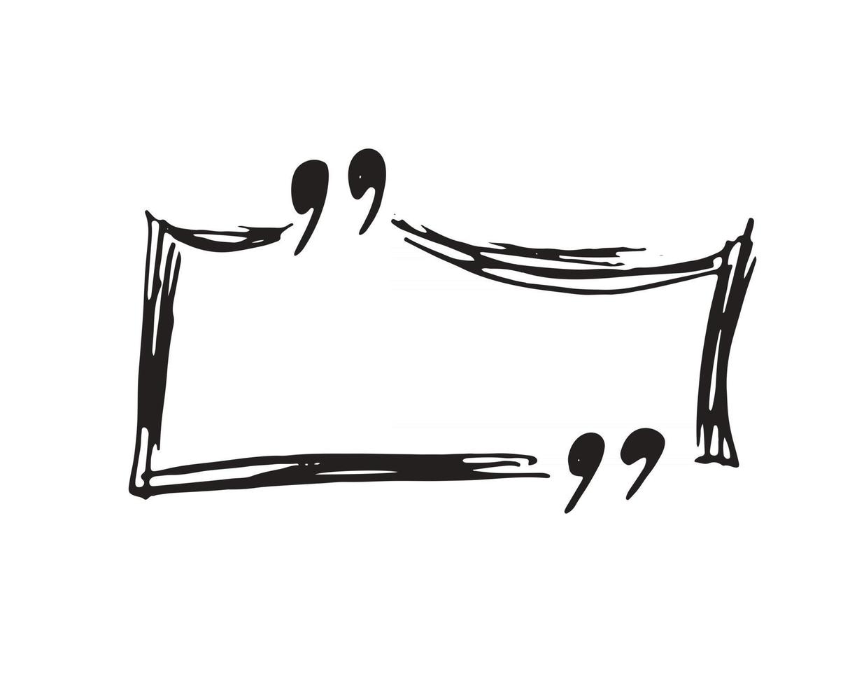 Quote box or quotation frame hand drawn sketch doodle vector illustration