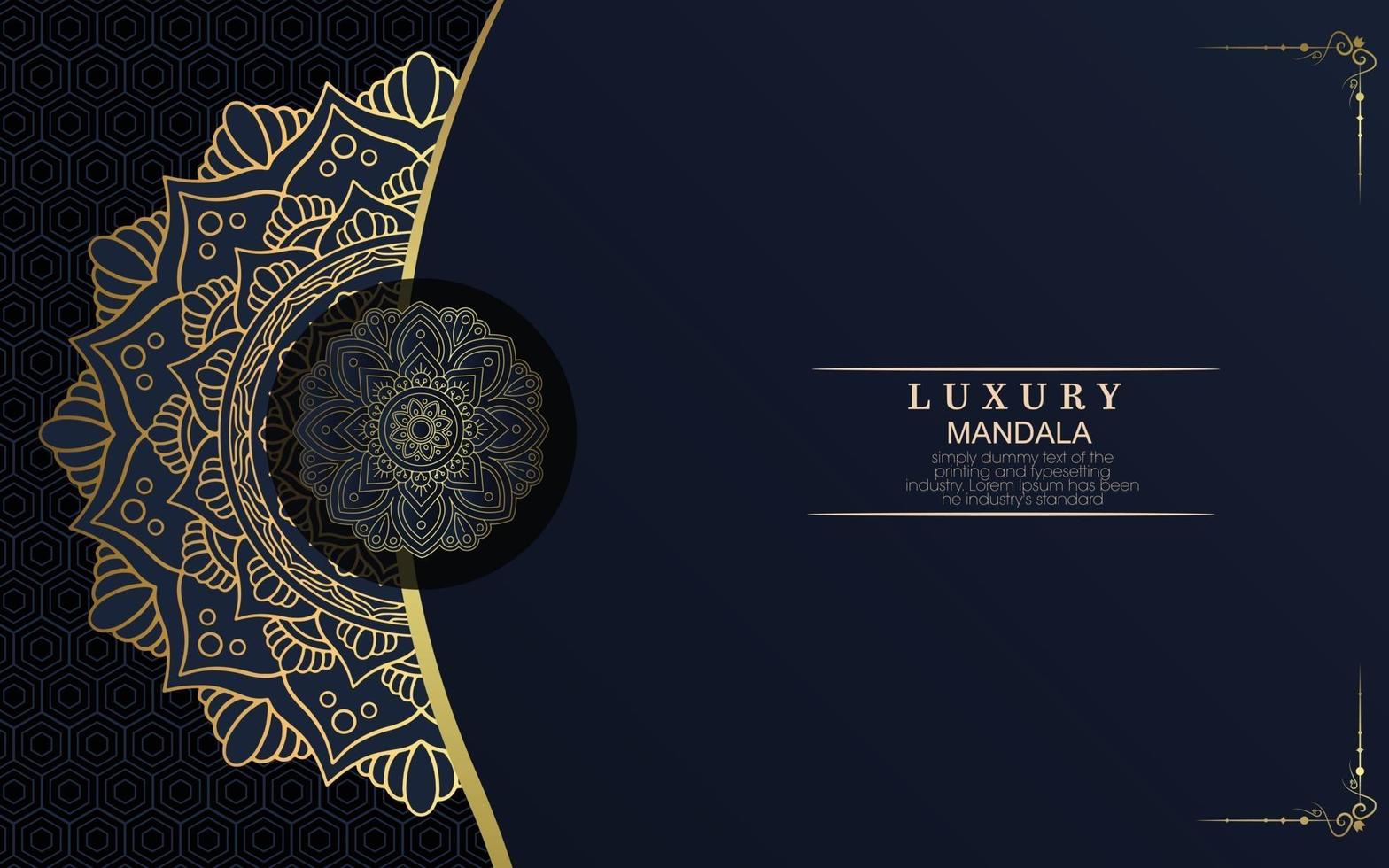 Luxury mandala background with golden arabesque  Pro Vector