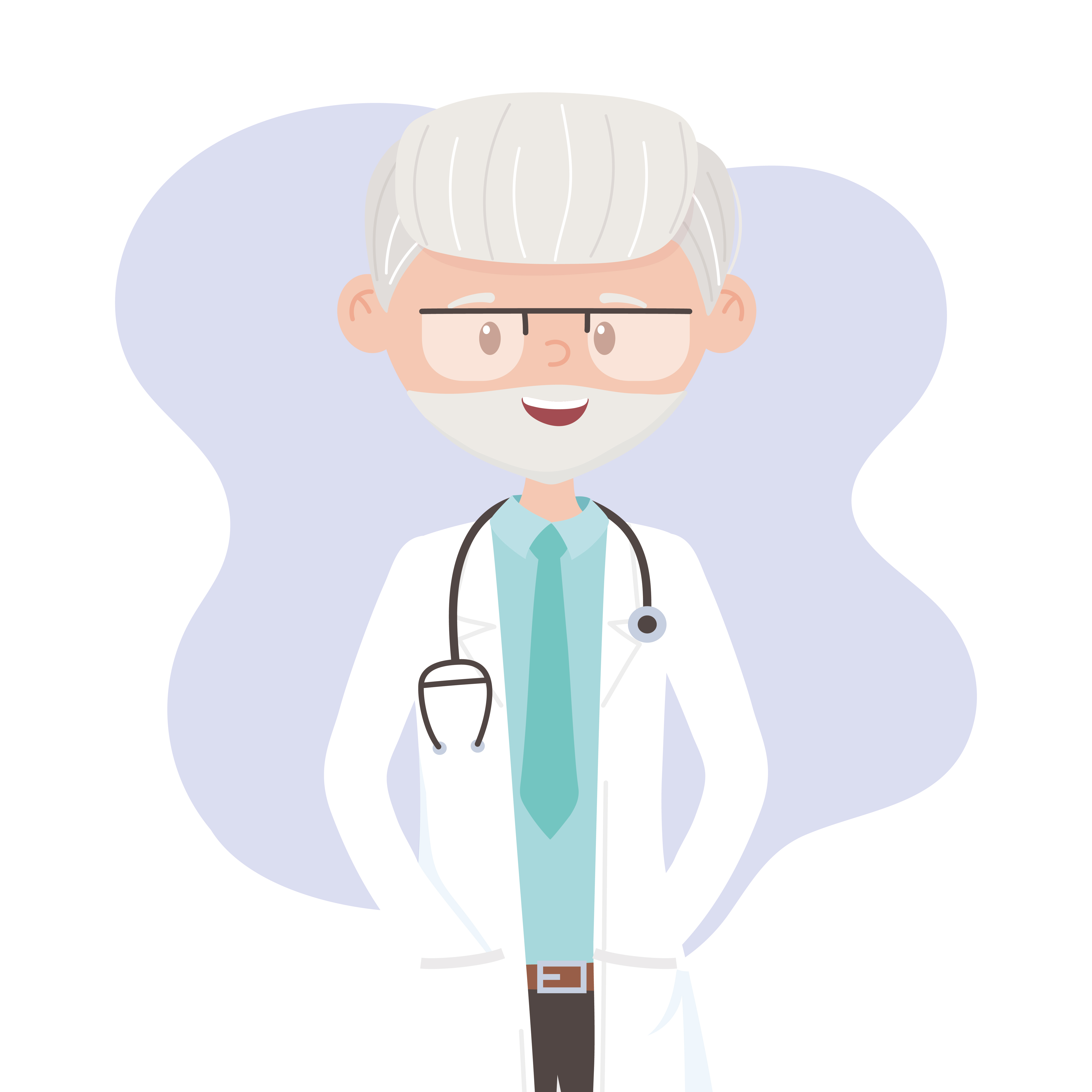 mature physician with labcoat and stethoscope medical staff professional  practitioner cartoon character 2658937 Vector Art at Vecteezy