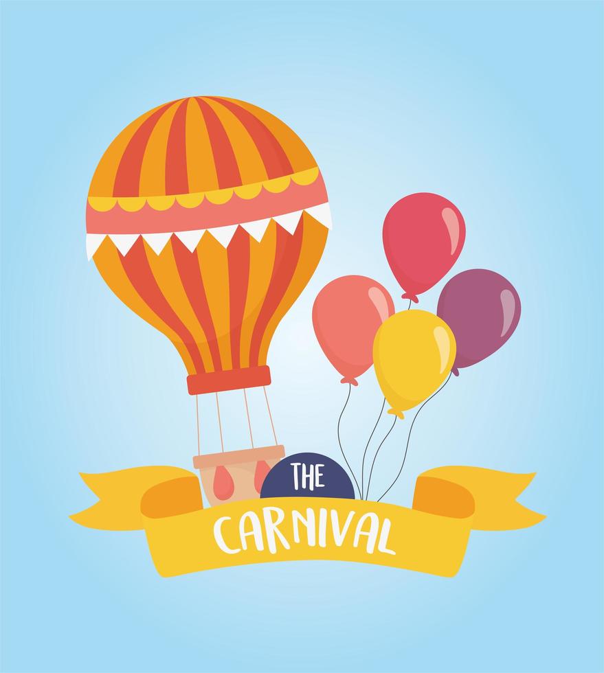 fun fair carnival hot air balloon balloons decoration recreation entertainment vector