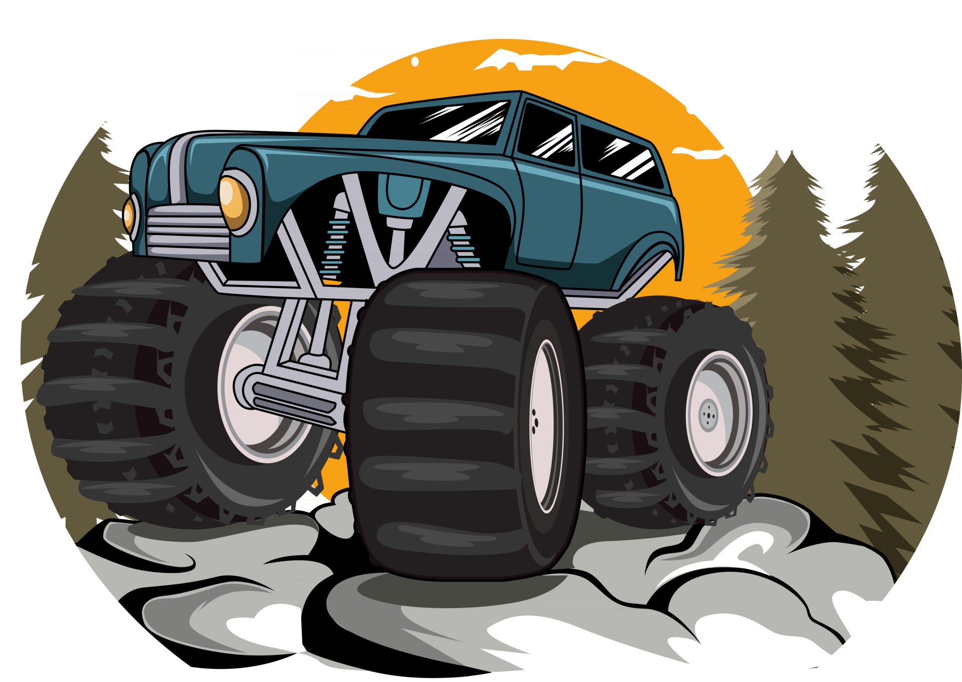 Cartoon Monster Truck High-Res Vector Graphic - Getty Images