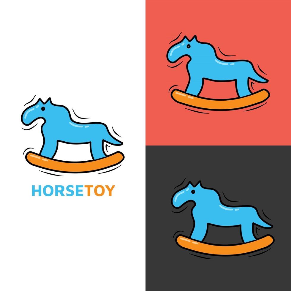 Horse Toy kawaii icon logo For Baby and Children cute cartoon hand drawn doodle icon sticker vector