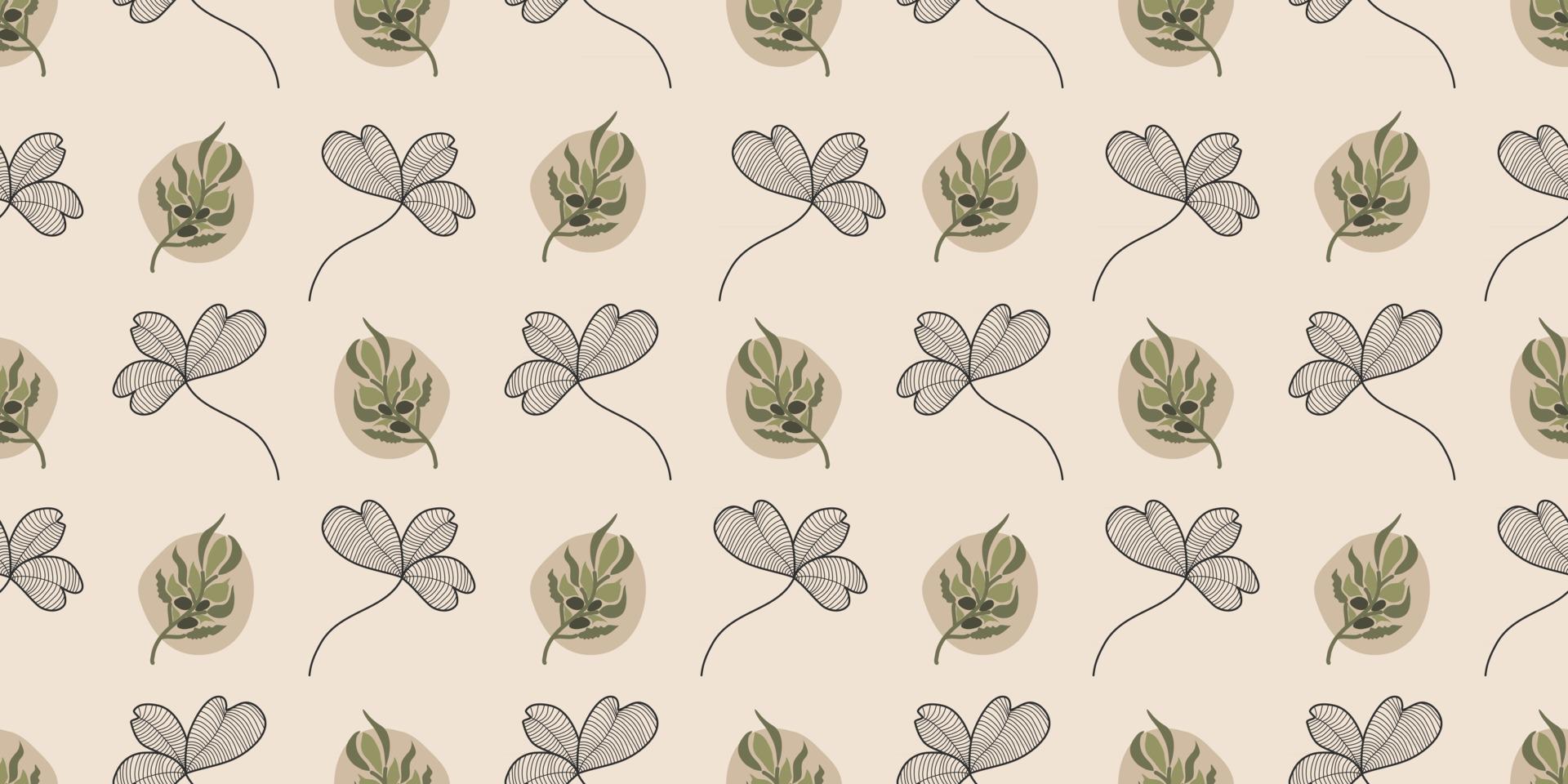 lindo, floral, planta, vector, seamless, patrón. plantilla elegante para estampados de moda, tela, textil, papel tapiz, arte de la pared, invitación. listo para usar vector