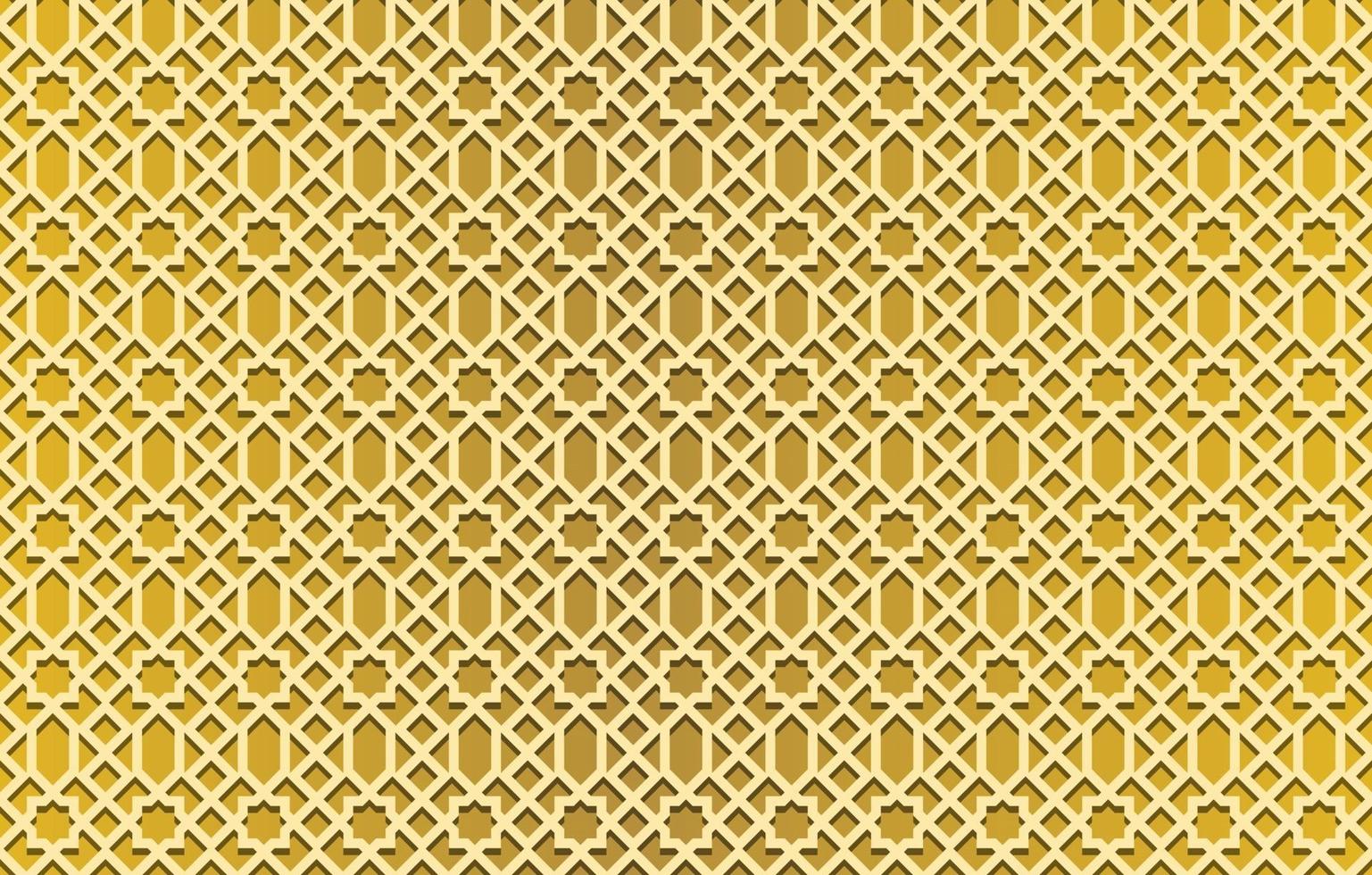 resumen. Fondo de oro patrón geométrico árabe sin fisuras. luz y sombra. vector. vector