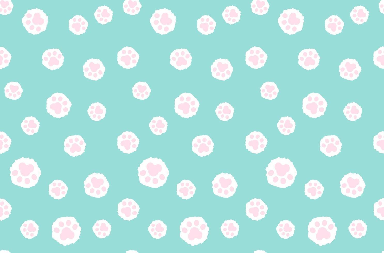 Cat footprints seamless pattern background. design for pillow, print, fashion, clothing, fabric, gift wrap. mockup template mask face seamless pattern. Vector. vector