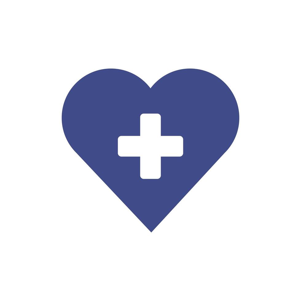 heart with medical cross symbol vector