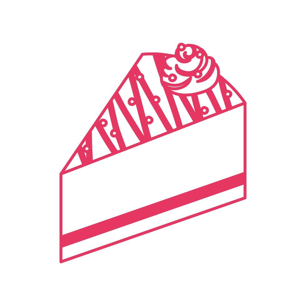 sweet cake portion dessert isolated icon vector