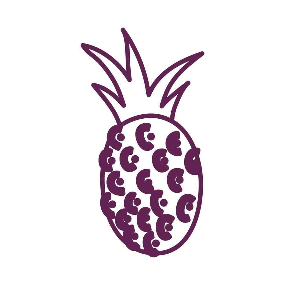 fresh pineapple fruit isolated icon vector