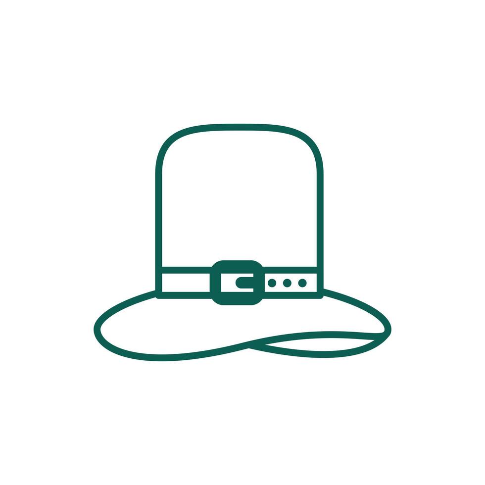leprechaun hat accessory line style vector