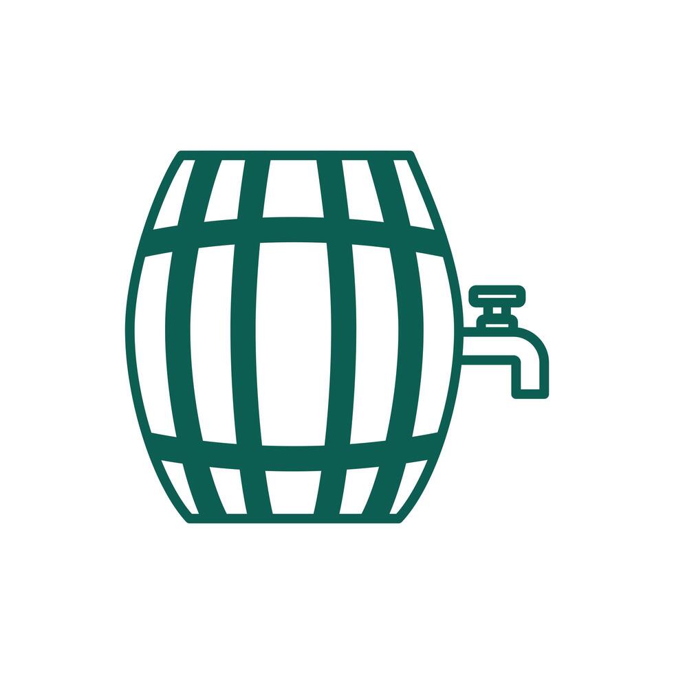 beer wooden barrel line style icon vector