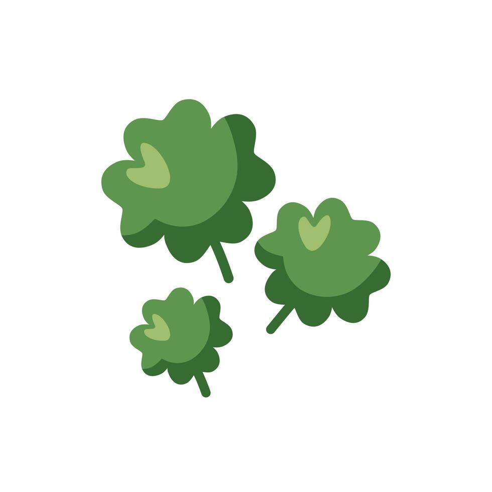 saint patricks day clovers leafs detaild style vector