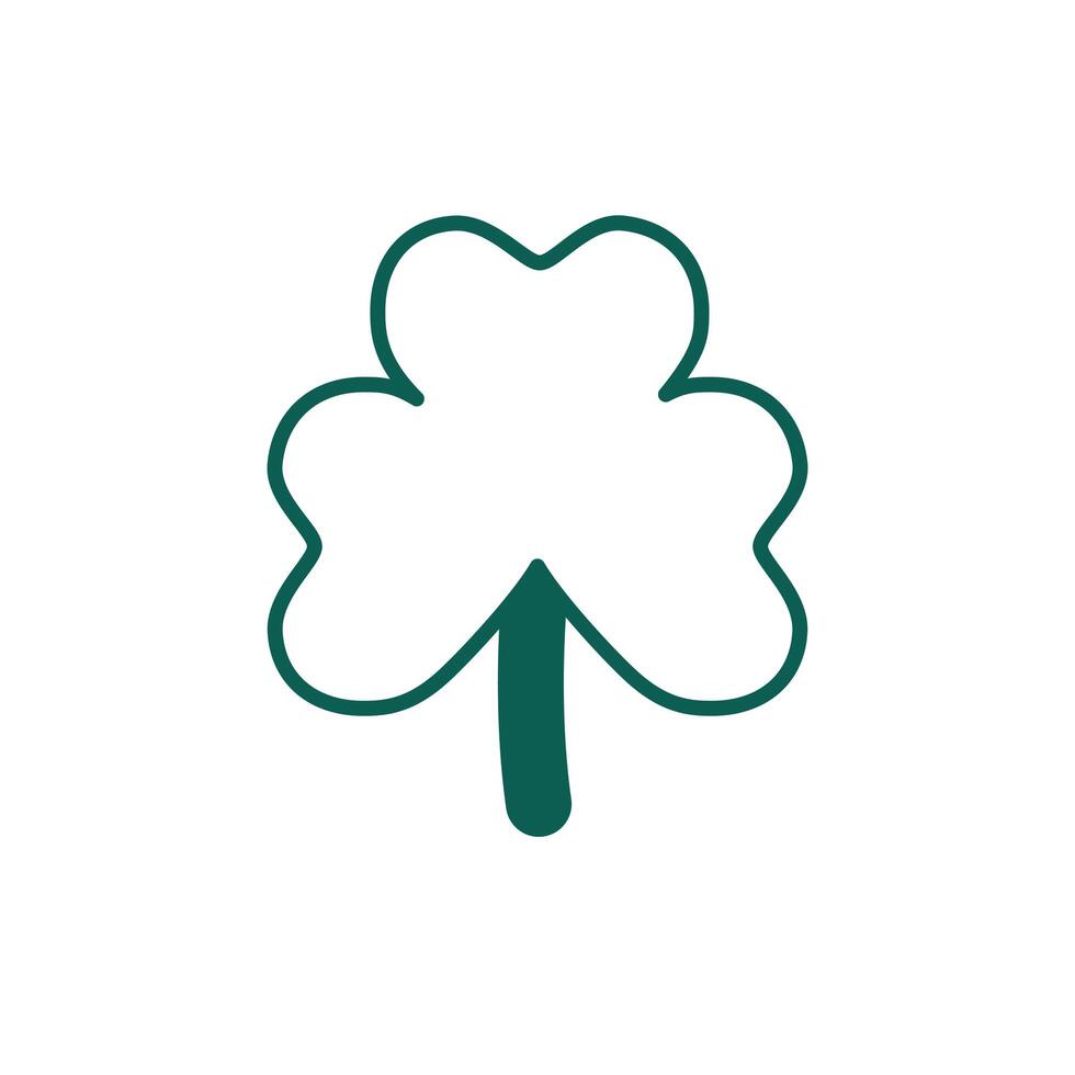 saint patricks day clover leaf line style vector