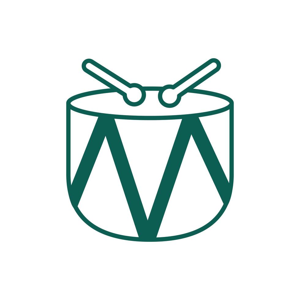 drum musical instrument line style icon vector