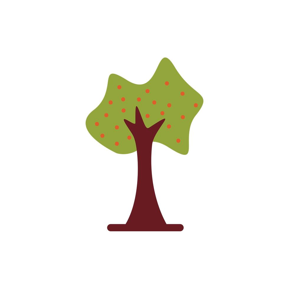 icono de estilo plano de naturaleza de planta de árbol vector