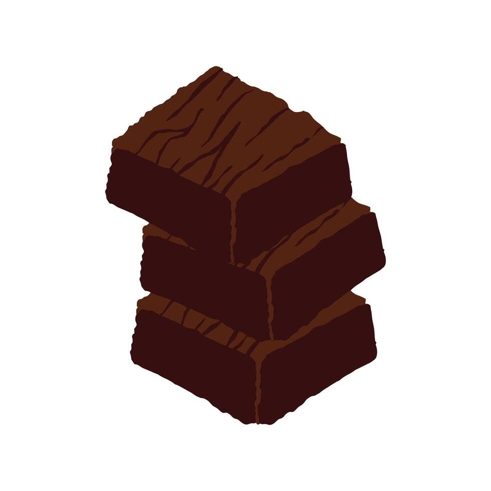 postre dulce brownie icono aislado vector