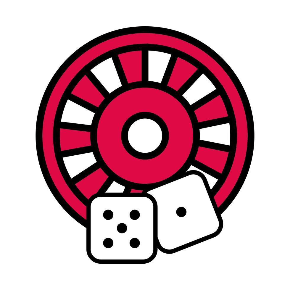 roulette wheel with dices casino vector