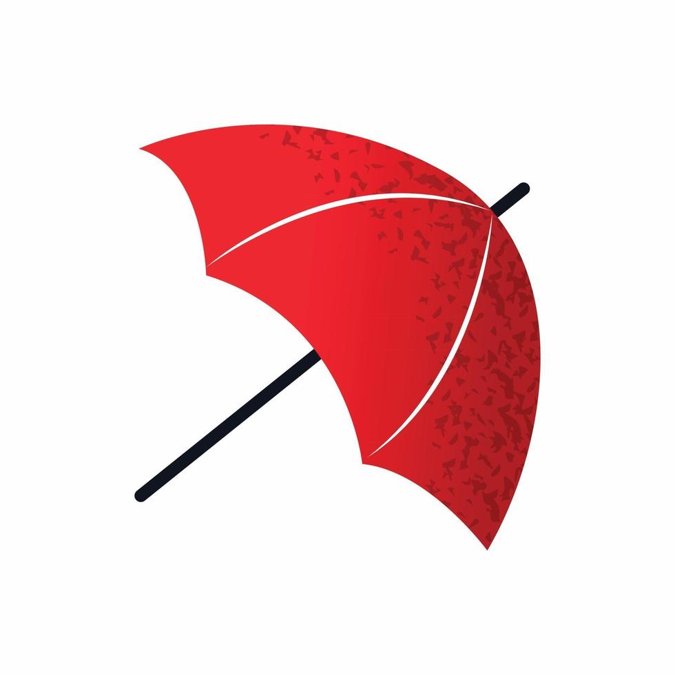 Ilustración de paraguas rojo aislado sobre fondo blanco. diseño plano. vector. vector