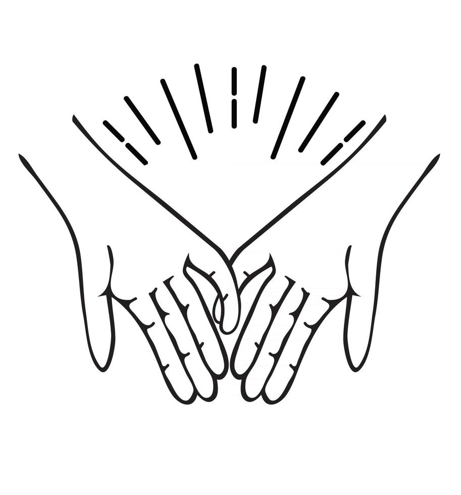 hands making  promise vector icon flat