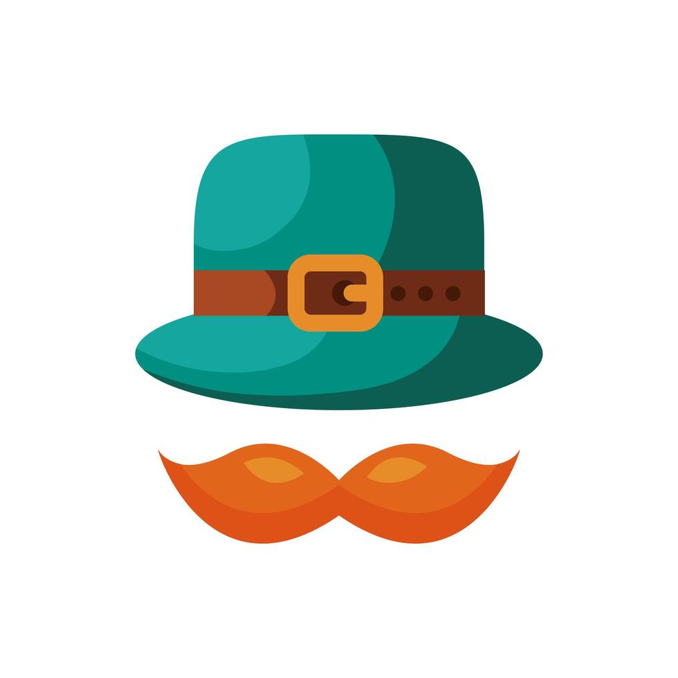 leprechaun hat accessory with mustache detaild style vector