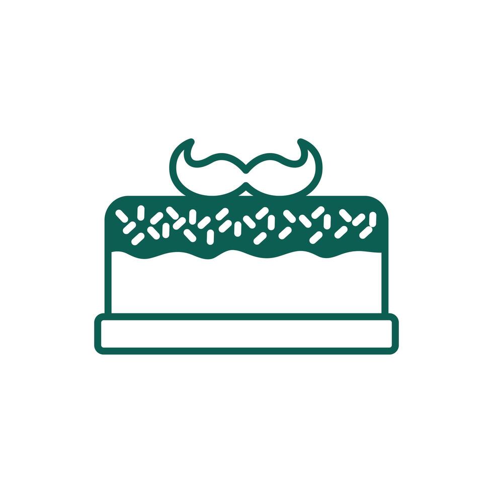 lemprechaun mustache with sweet cake line style vector