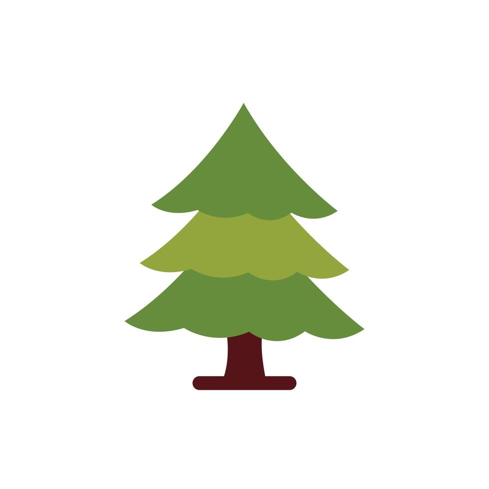 pine tree plant nature flat style icon vector