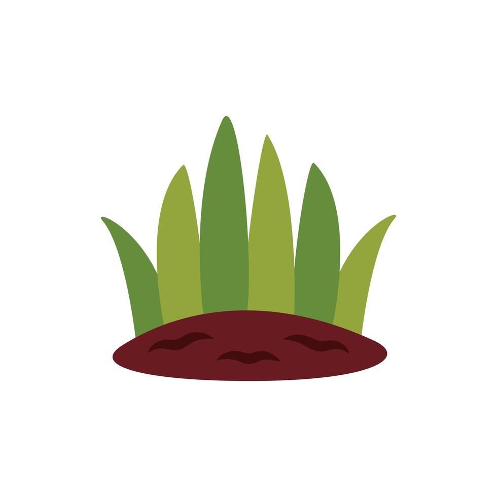 icono de estilo plano de naturaleza de hierba vector