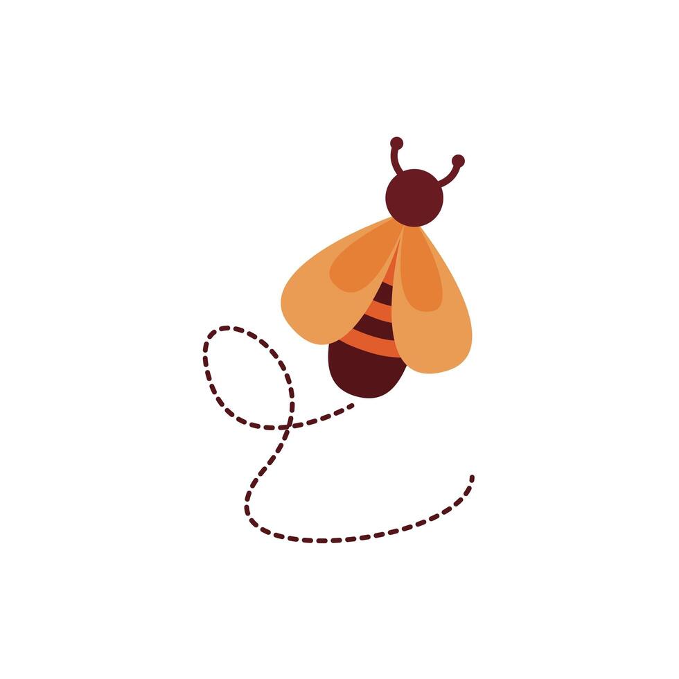 cute bee spring flat style vector
