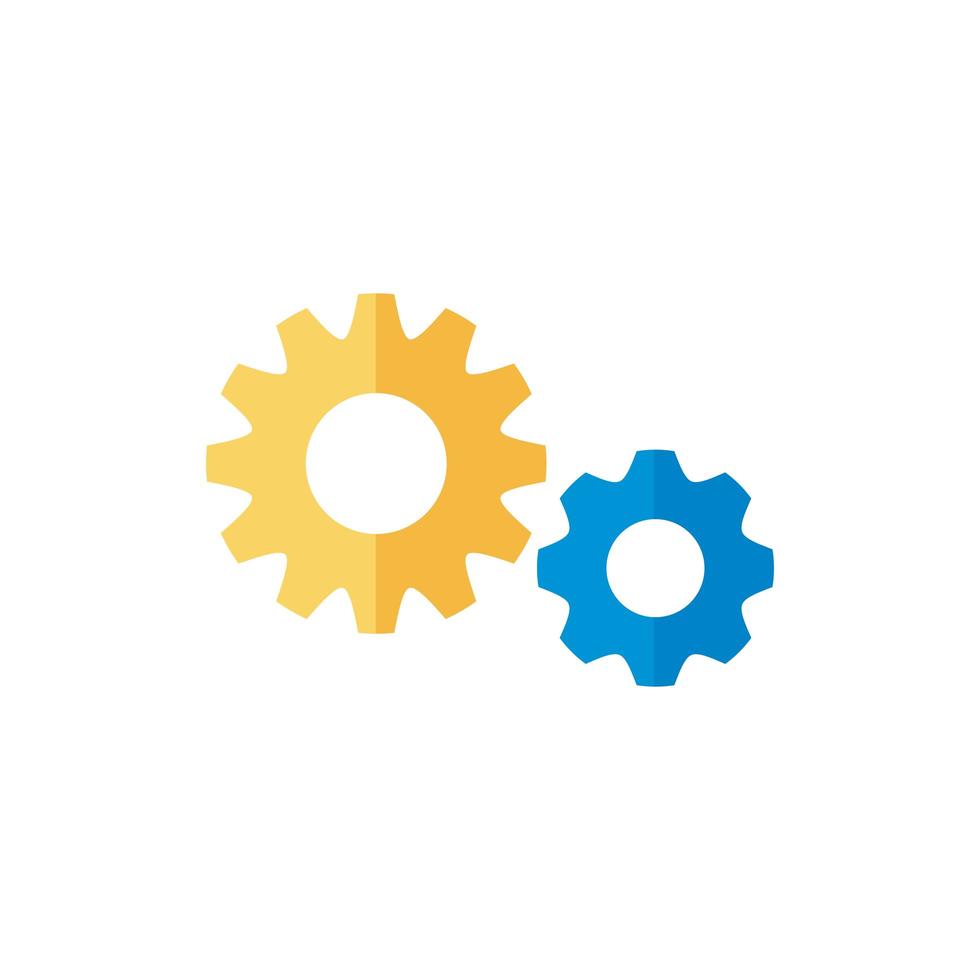 gears settings flat style icon vector