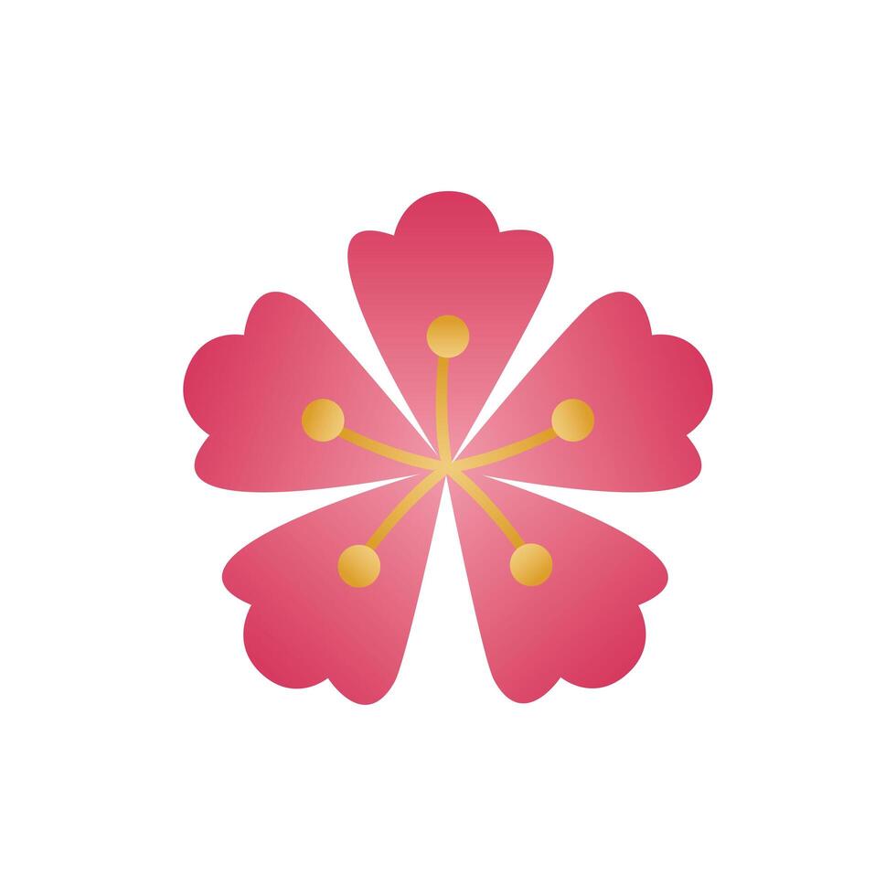 cute flower spring degradient style icon vector